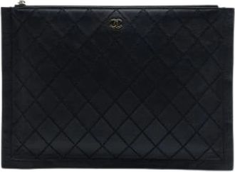 Chanel Pre-owned Gevatte Caviar Leren Clutch - Dames - Vintage Clutch - Zwart - ONE Size - Leer - Vintage