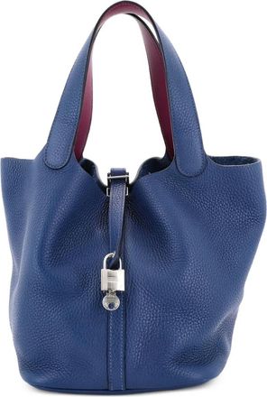 Herm&egrave;s Eclat Picotin Lock Bag Clemence MM bucket bag - Blauw