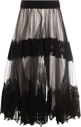 Elisabetta Franchi Midi Rokken - Dames - Midirokken - Zwart - M - Rokken