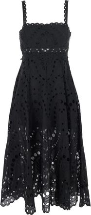 Charo Ruiz Ibiza Glimmer Maxi Jurk - Dames - Casual kleedjes - Zwart - L - Katoen - Kleedjes