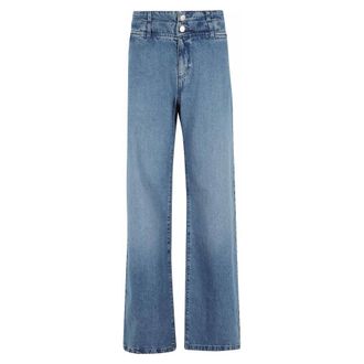 Federica Tosi Wide Jeans, female, Blue, Size: W28 Double Belted Jeans