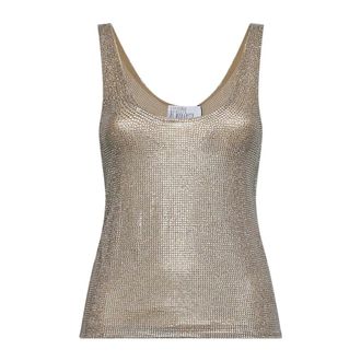 Giuseppe Di Morabito Canotta in tulle con cristalli - - Tops - Donna - Grigio - M