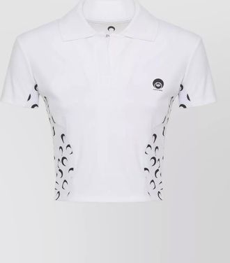 Marine Serre printed short-sleeve polo top