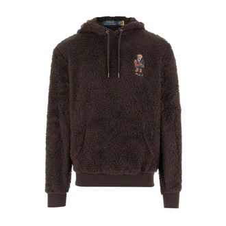 Polo Ralph Lauren Hoodies & sweatvesten, Heren, Bruin, S, Bruine trui met Polo Bear hoodie