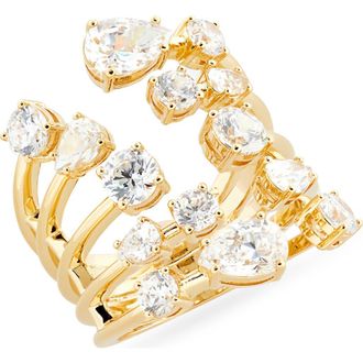 Nadri Hollywood Multi Row Cubic Zirconia Ring in Gold at Nordstrom, Size 7
