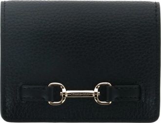 Michael Kors Carson Small Pebbled Leather Wallet - Dames - Portefeuilles - Zwart - ONE Size - Katoen - Accessoires
