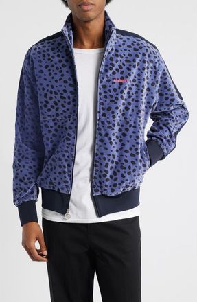 Pleasures Ozone Velour Track Jacket in Blue at Nordstrom, Size Xx-Large