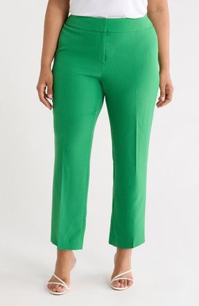 Kasper Ava Straight Leg Pants in Lush Green at Nordstrom, Size 14 W