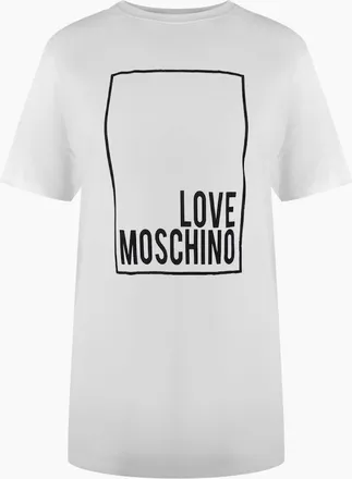 Love Moschino Womens Love Moschino Box Logo White T-Shirt - Size: 18/16