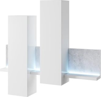 Petits Meubles Estanter&iacute;a y armario de pared 150 cm paneles de aglomerado blanco