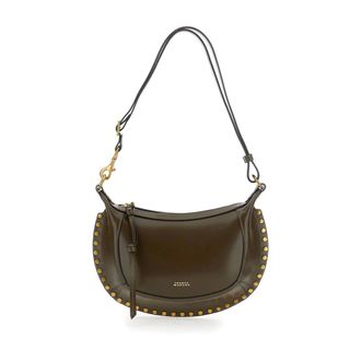 Isabel Marant Tassen, Dames, Groen, ONE Size, Leer, Oskan Moon-GZ Crossbody Bag