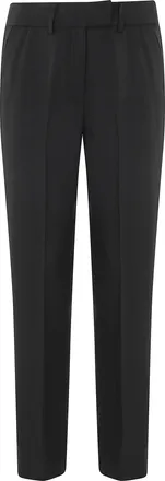 Federica Tosi Black New York Canvas Belt-Loops Tencel Formal Pants