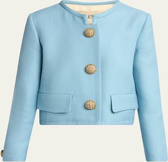 Valentino Garavani Viscose Jewel Button Jacket