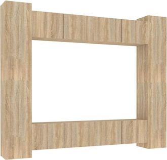 vidaXL Vidaxl - 8 Piece tv Cabinet Set Sonoma Oak Engineered Wood