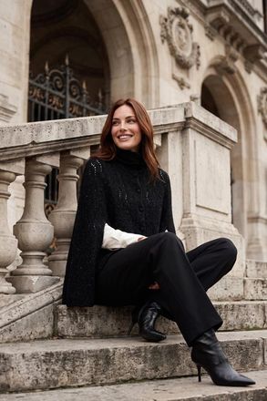 Mart Visser Lizanna Lurex Poncho Zwart