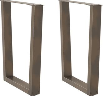 vidaXL Gambe Per Tavolo Da Pranzo A Forma Di V 2 Pz In Acciaio Naturale 60x(72-73,3) Cm - Vidaxl
