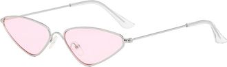 Generic Small Frame Women Outdoor Sunglasses Vacation Men Driving Sun Glasses(Pink)