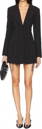 Bardot Verity Lace Up Dress Blazer In Black