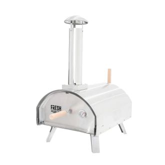 MonsterShop Fresh Grills Premium Outdoor Pizza Oven in Silver
