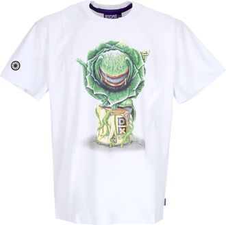 Octopus Witte Heren Tee met Feed Mee Print - Heren - T-shirts - Wit - XL - Katoen - Tops
