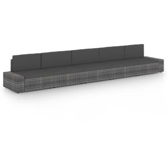 vidaXL Juego Muebles De Jard&iacute;n 5 Pzas Y Cojines Rat&aacute;n Sint&eacute;tico Gris Vidaxl