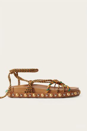 Aquazzura Womens Tropical Rope Raffia Sandals In Costa Tabasco