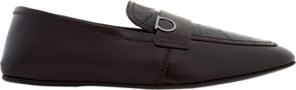 Ferragamo Gancini Ornament Leather Loafers, Size 11