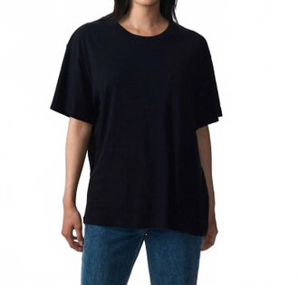Slvrlake Denim Oversize Short Sleeve Tee In Raven Black