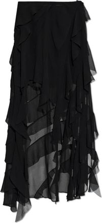 AllSaints Melody Skirt - Dames - Maxi Rokken - Zwart - S - Polyester - Rokken