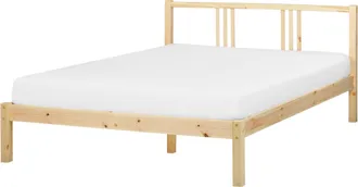 Beliani Beliani - Cama Con Somier Moderna De Madera De Pino Clara 140 X 200 Cm Vannes