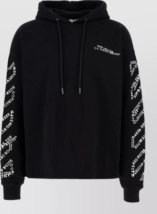 Off-white stretch cotton sweatshirt hood graphic print