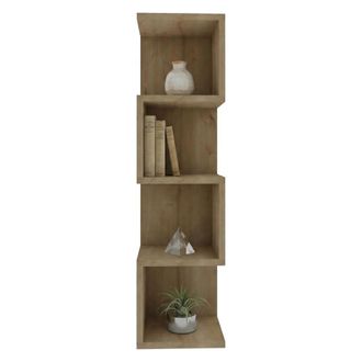 Dmora Estanter&iacute;a Cissone, Biblioteca 3 Estantes, Instalaci&oacute;n Libre, Estructura Vertical, 27x25x95h Cm Roble Marr&oacute;n