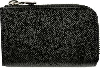 Louis Vuitton Noir Taiga Leather Leather Coin Purse/Coin Case (Pre-Owned)