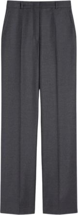 Max Mara Broeken, Dames, Grijs, S, Wol, Op maat gemaakte wollen flanellen broek