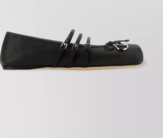 Gucci leather ballerinas with buckle detail and strappy design