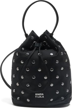 Bimba & Lola stud-detail drawstring mini bag - women - Polyamide/Bonded Leather/Polyester/Polyurethane/Polyester - One Size - Black