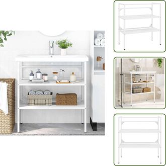 vidaXL The Living Store Struttura per Lavabo da Bagno Bianca 79x38x83 cm in Ferro - Lavabo