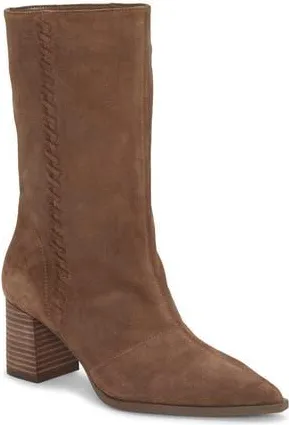 Vince Camuto Lorrys Whipstitch Block Heel Boot in Toasted Taupe at Nordstrom Rack, Size 10
