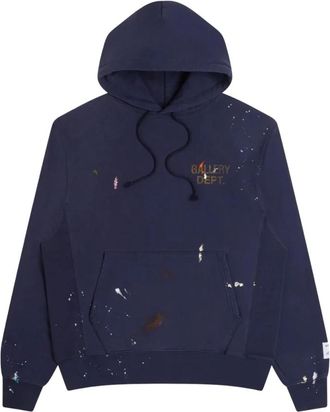 Gallery Dept. Paint Logo Hoodie - Heren - Sweatshirts & Hoodies - Blauw - Maat: L Katoen