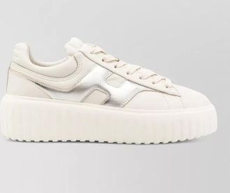 Hogan sneakers panelled design platform sole round toe