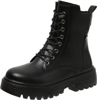 Generic Black Feminine Boots with Round Toe Solid Color Short Tube Design Comfortable for Leisure and Outdoor Activities