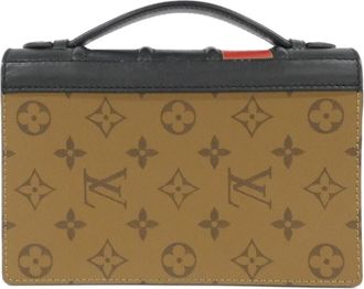 Louis Vuitton Marron Coated Canvas Chain/Shoulder Wallet (Pre-Owned)