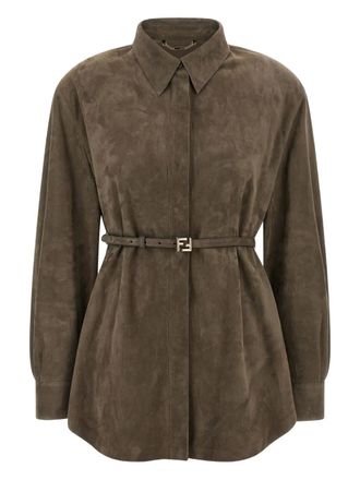 Fendi Camicia con logo - Grigio