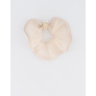 Alexandre de Paris Organza silk scrunchie in Beige at Nordstrom