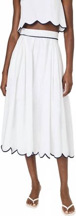 French Connection Alexis Scallop Skirt In White