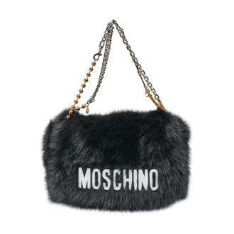Moschino Shoulder Bags, female, Black, Size: ONE SIZE Furry Bag