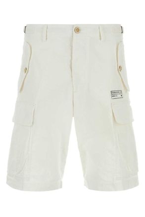 Dsquared2 White stretch cotton Utility bermuda shorts