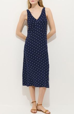 Alex Mill Flora Polka Dot Midi Dress in Navy /White at Nordstrom, Size X-Large
