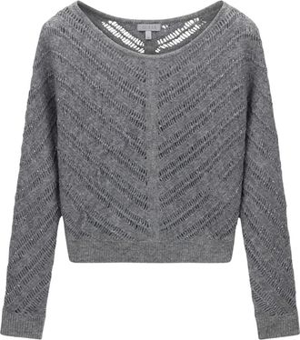 Guess Trui met bootnek - Dames - Ronde hals truien - Grijs - M - Wol - Truien & Vesten