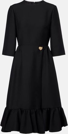 Valentino Abito midi in Crepe Couture con volant